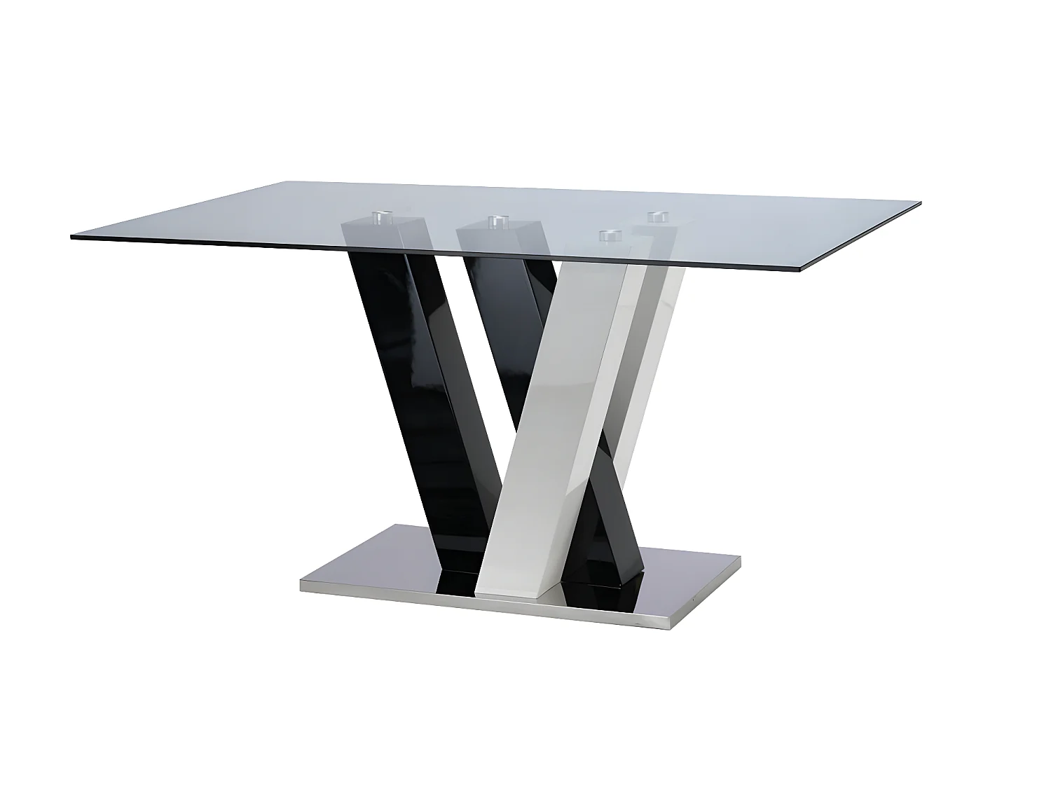 Ensemble table + 4 chaises - Coloris : noir et blanc - WINCH