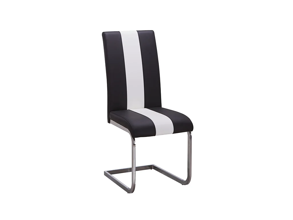 Set "eetkamer" met 4 stoelen - Wit en zwart - TRINITY