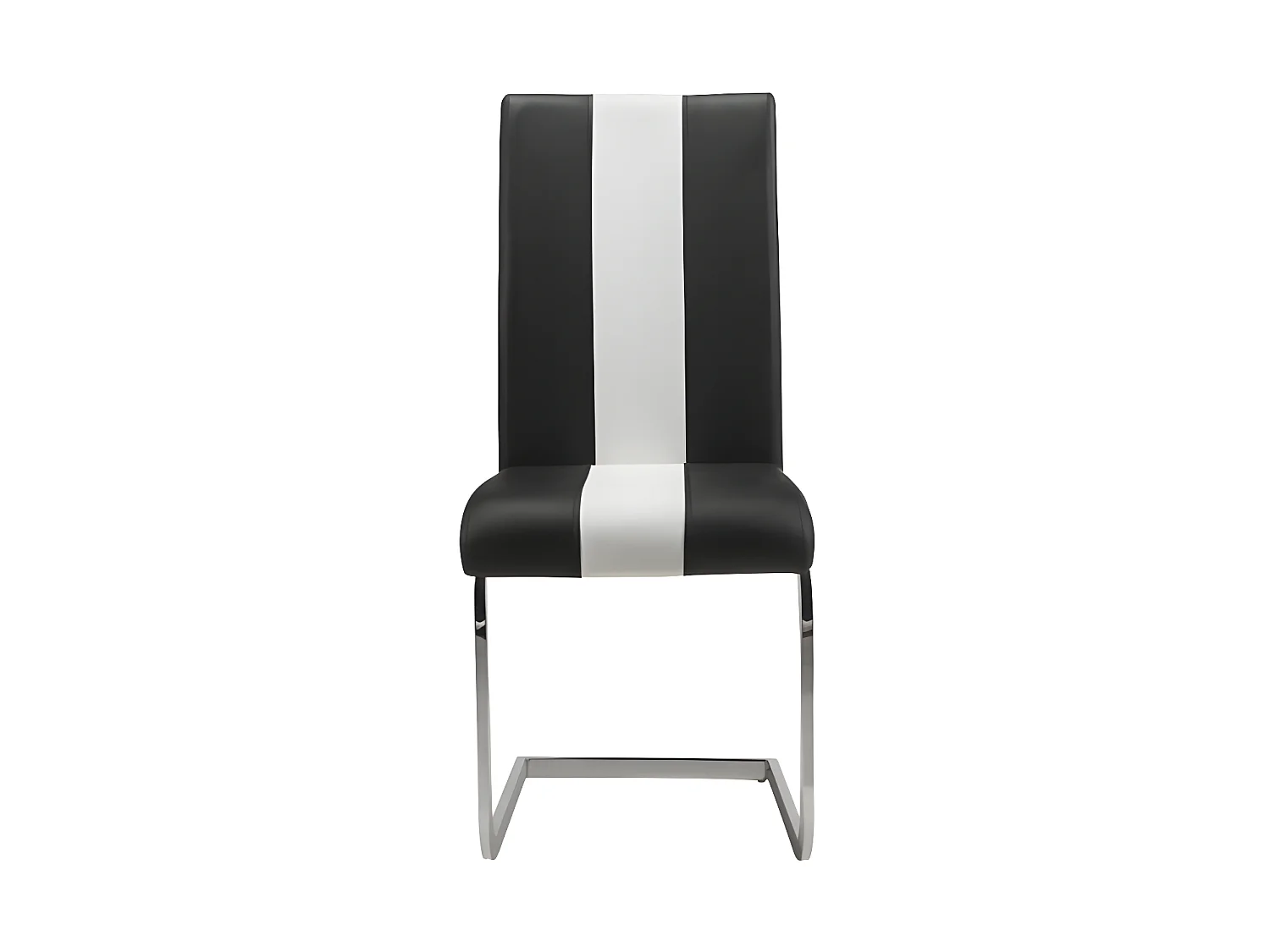 Ensemble table + 4 chaises - Blanc et Noir - TRINITY