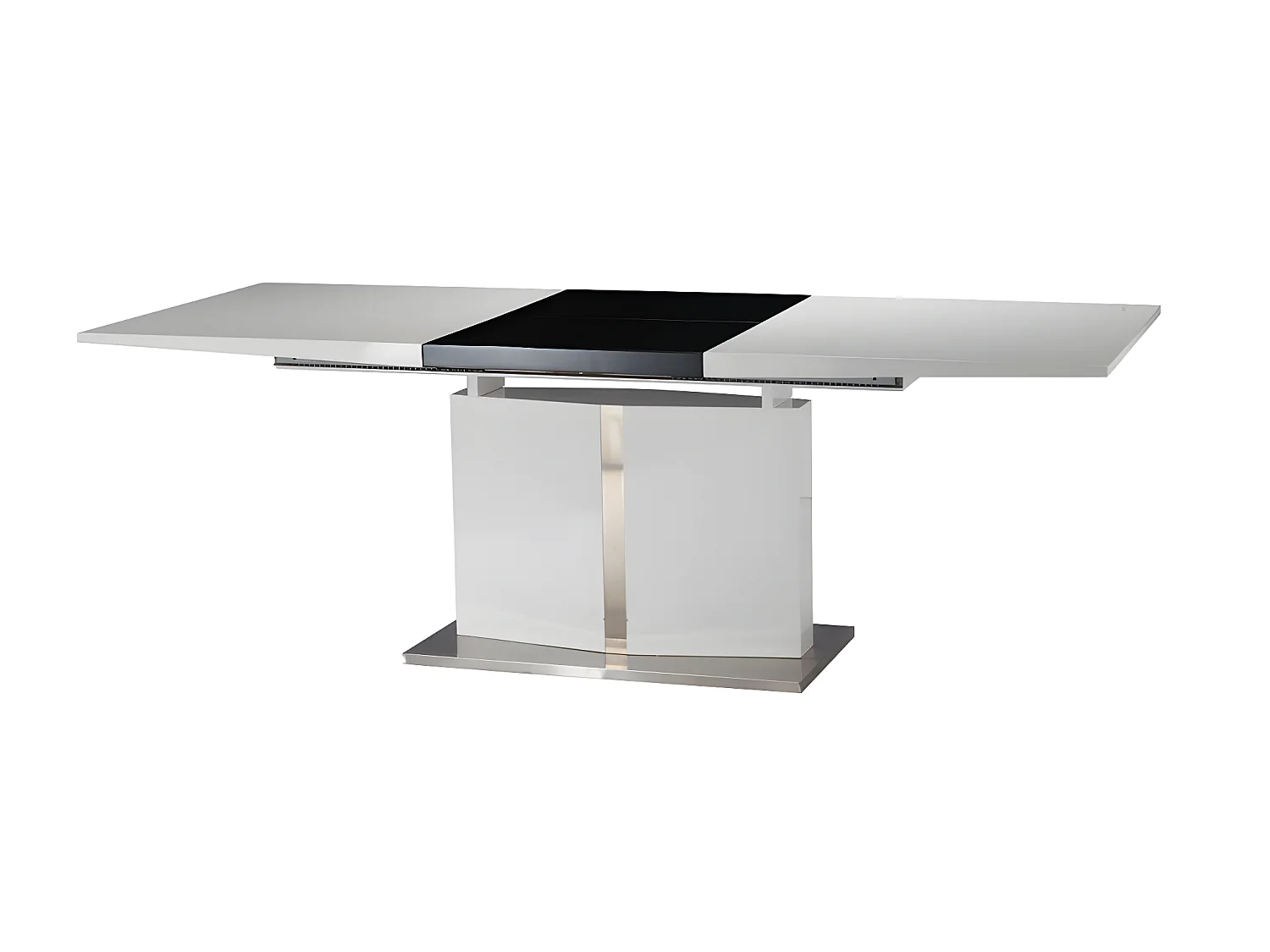 Ensemble table + 4 chaises - Blanc et Noir - TRINITY