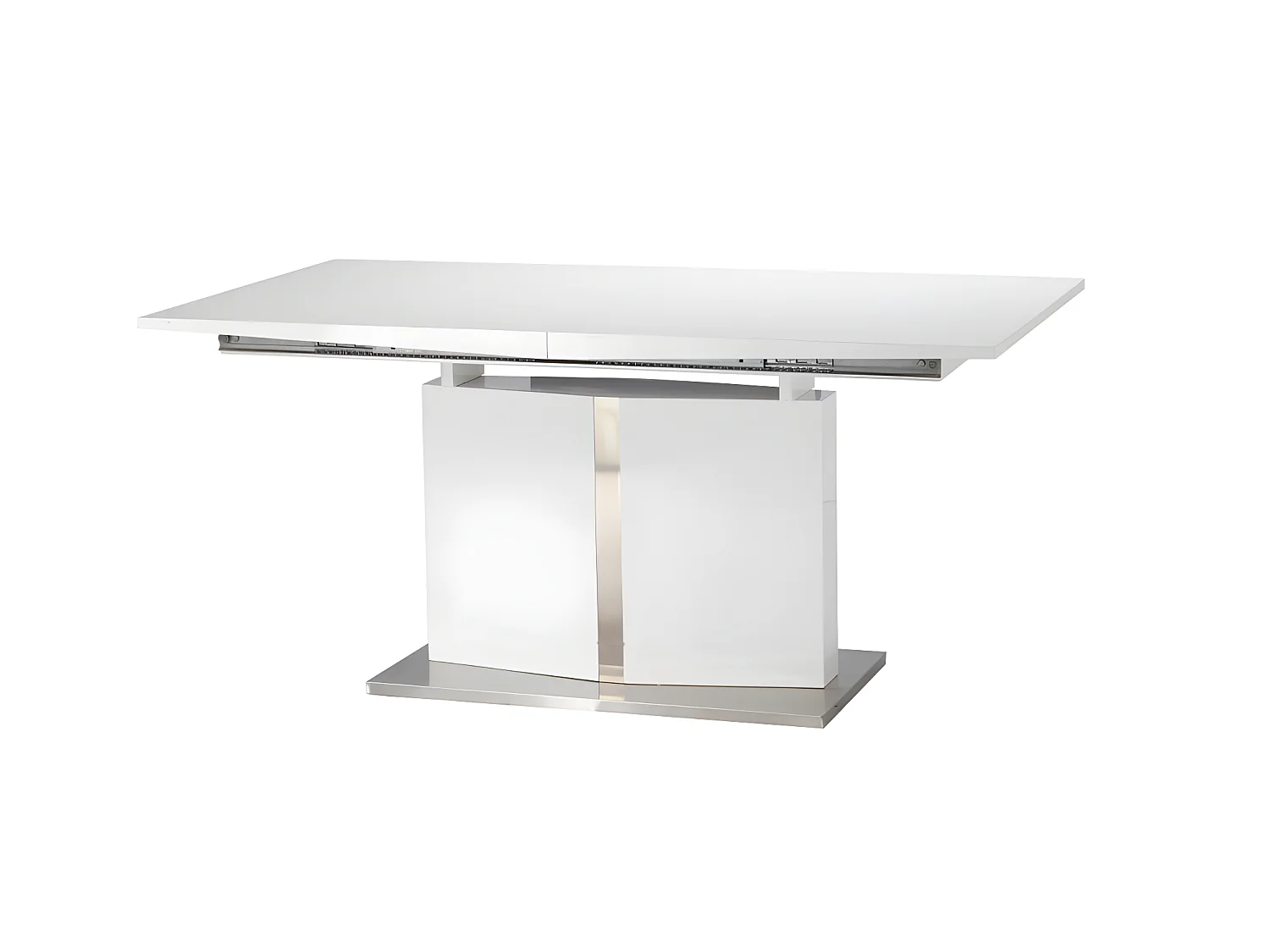 Ensemble table + 4 chaises - Blanc et Noir - TRINITY