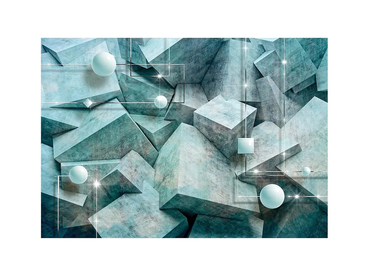 Papier Peint "Concrete Cubes Green" 105 x 150 cm