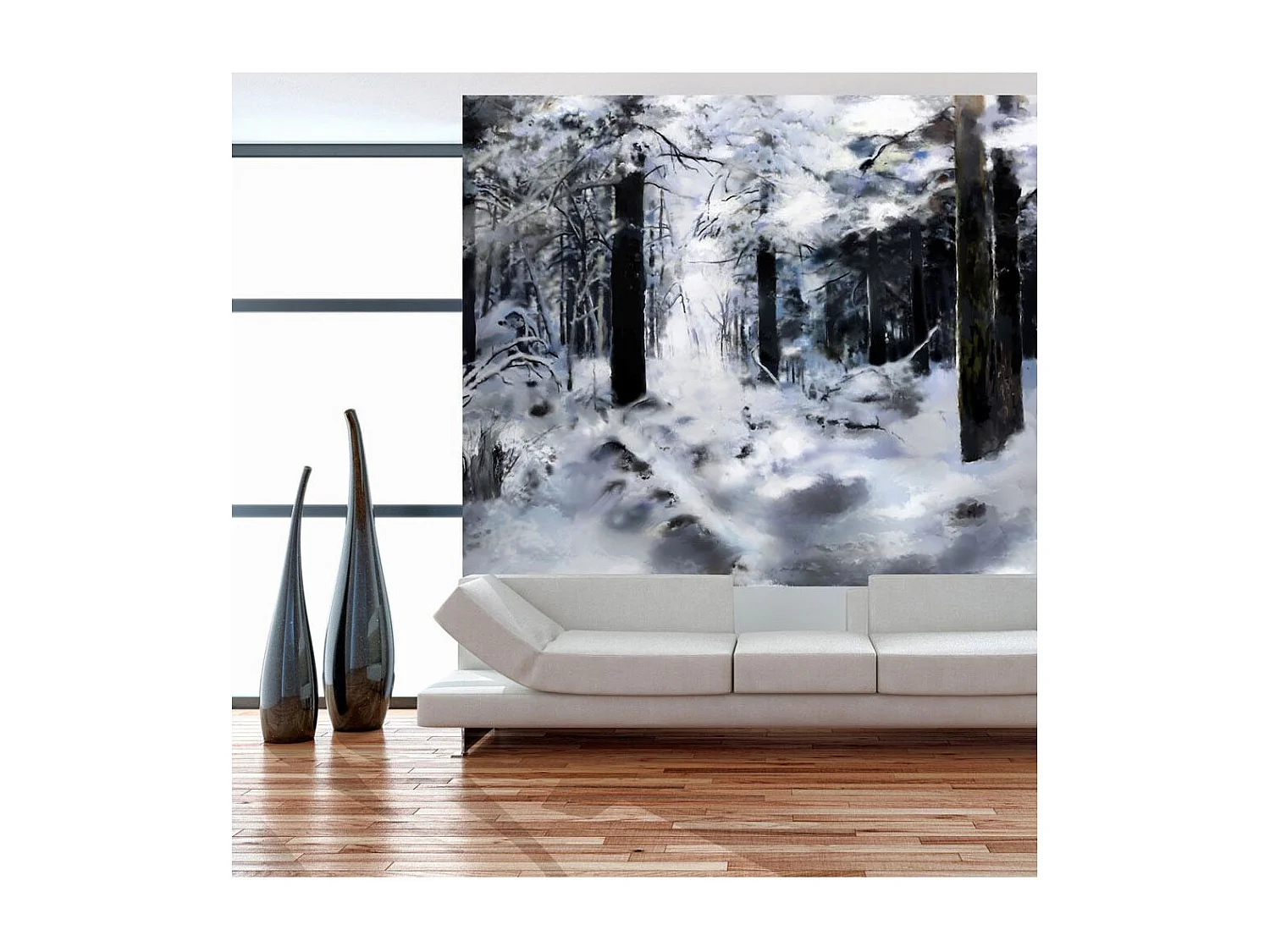 Papier Peint "Winter Forest" 154 x 200 cm