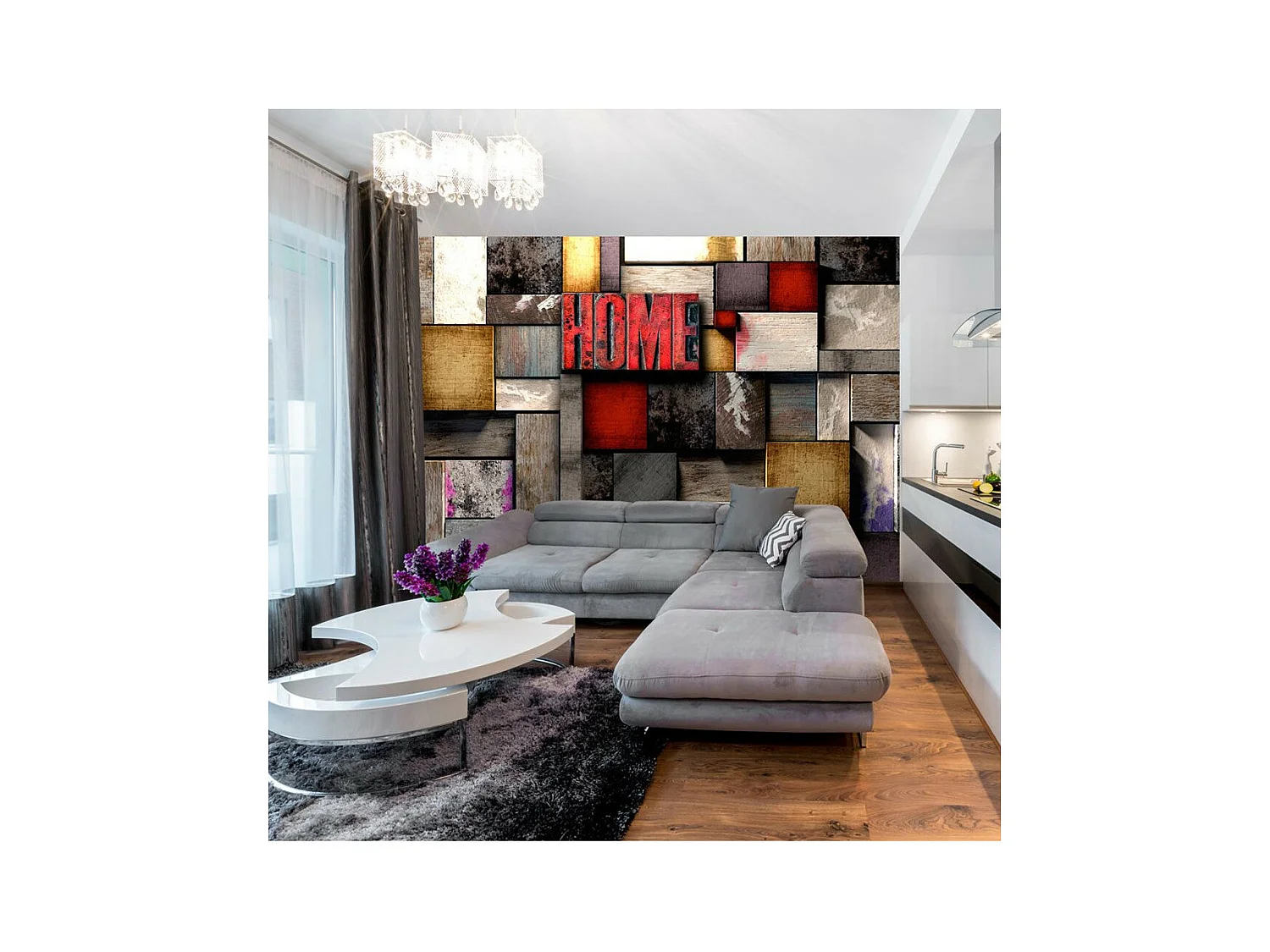 Papier Peint "Colorful Home" 70 x 100 cm