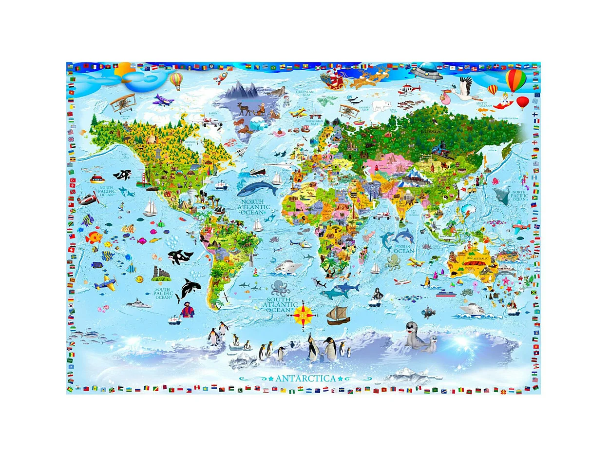Papier Peint "World Map for Kids" 105 x 150 cm