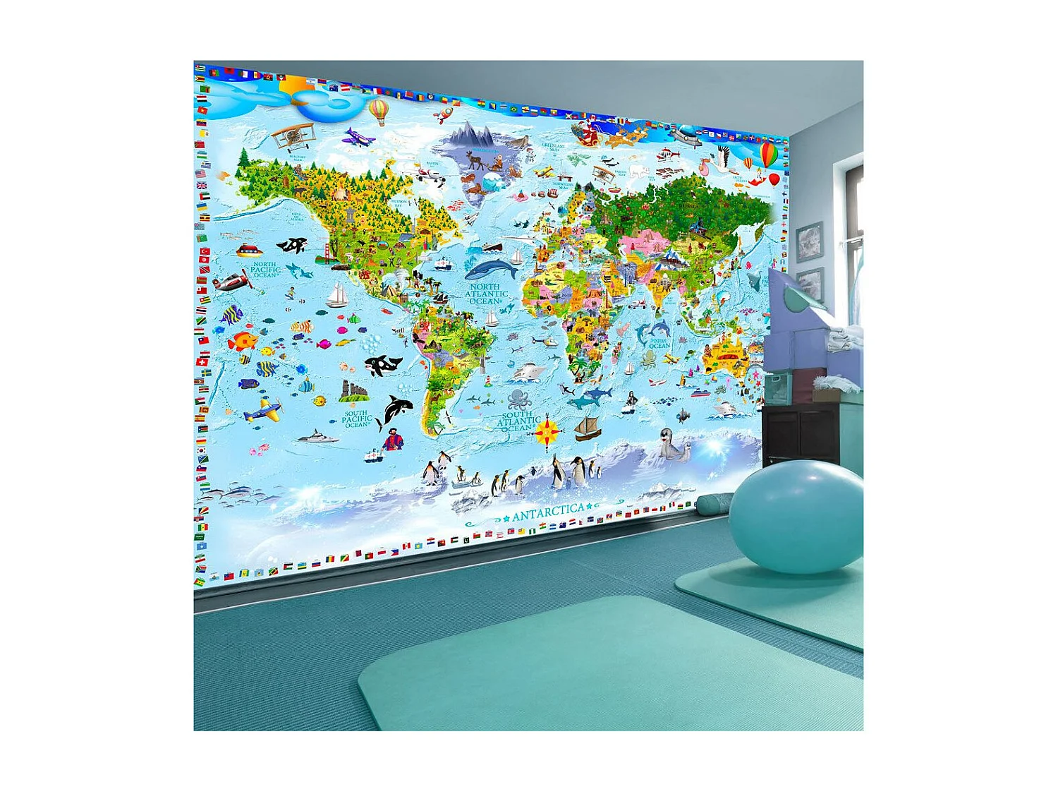 Papier Peint "World Map for Kids" 105 x 150 cm