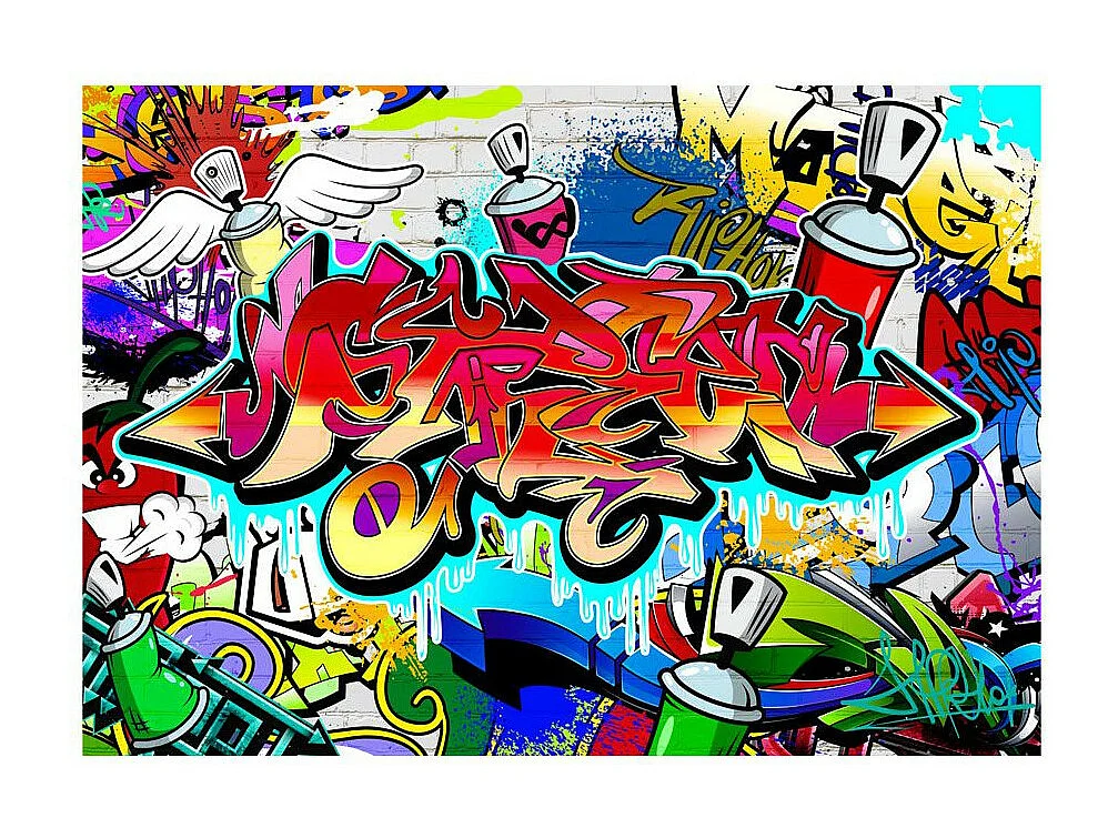 Papier Peint "Street Art Red Theme" 70 x 100 cm