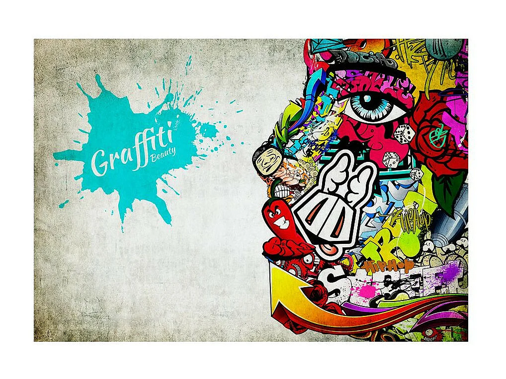 Papier Peint "Graffiti Beauty" 70 x 100 cm