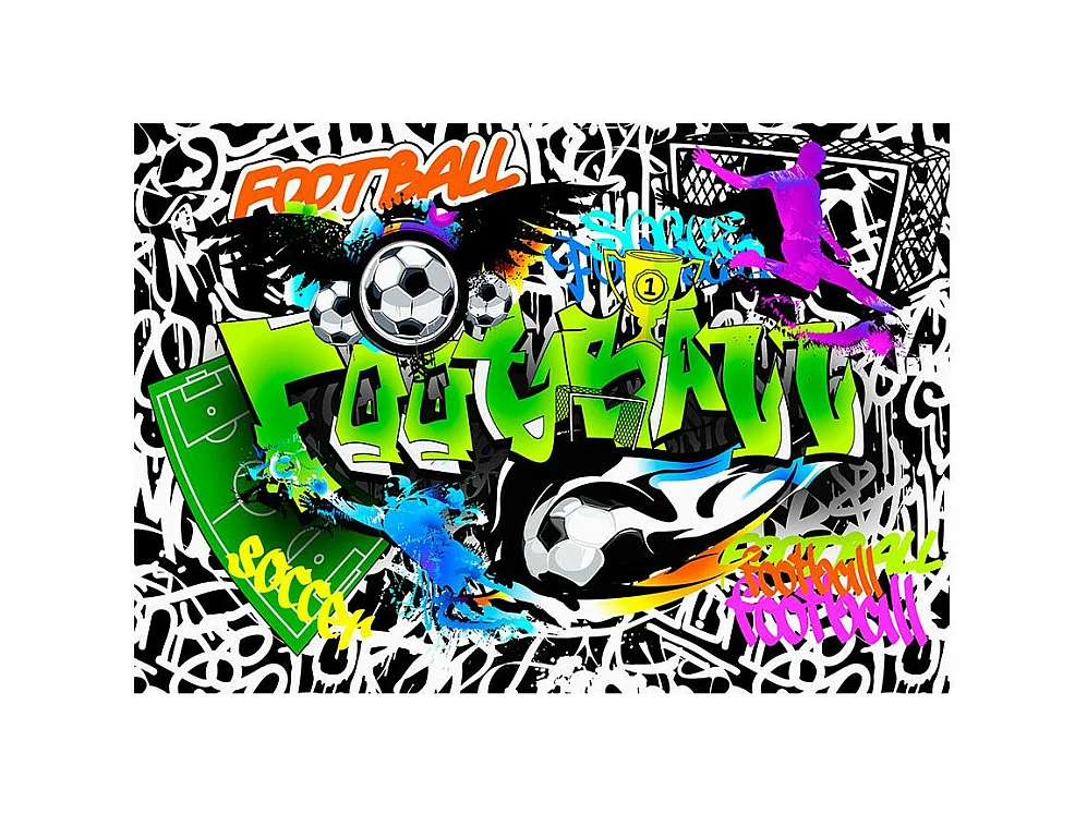 Papier Peint "Football Graffiti" 280 x 400 cm