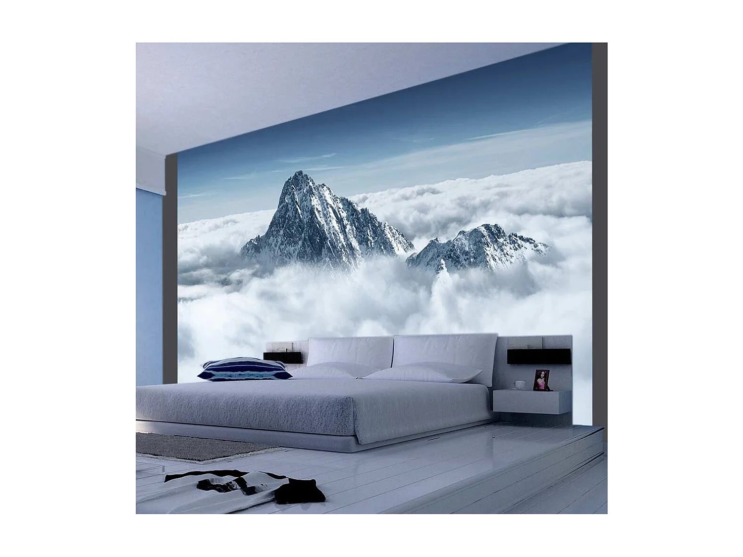 Papier Peint "Montagne Entourée de Nuages" 231 x 300 cm