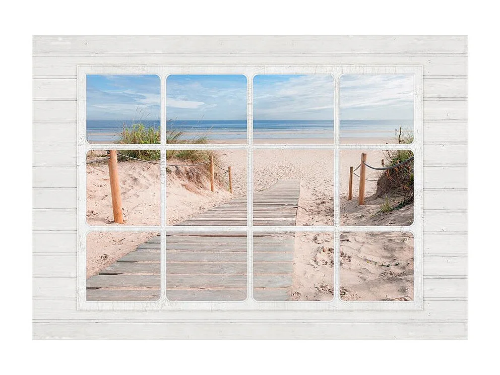 Papier Peint "Window & Beach" 175 x 250 cm