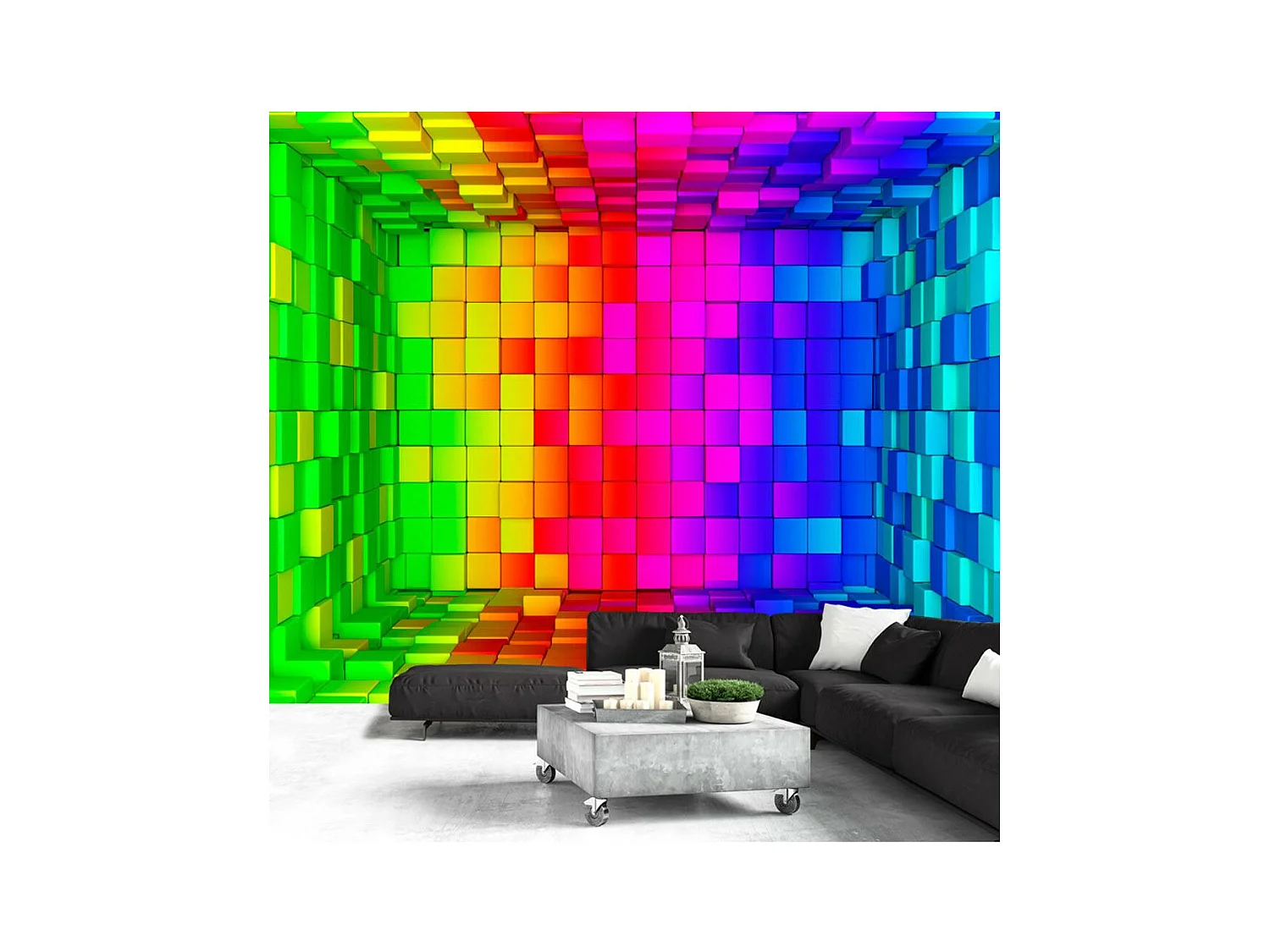 Papier Peint "Rainbow Cube" 210 x 300 cm