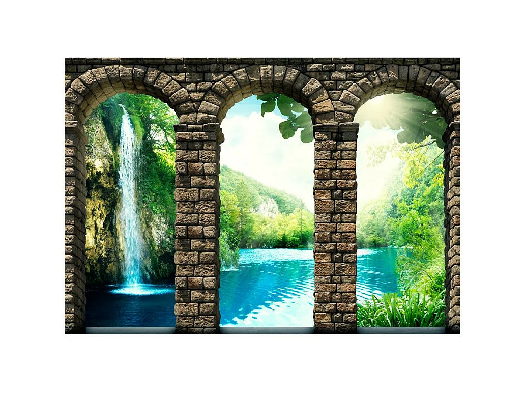 Papier Peint "Mysterious Waterfall" 70 x 100 cm