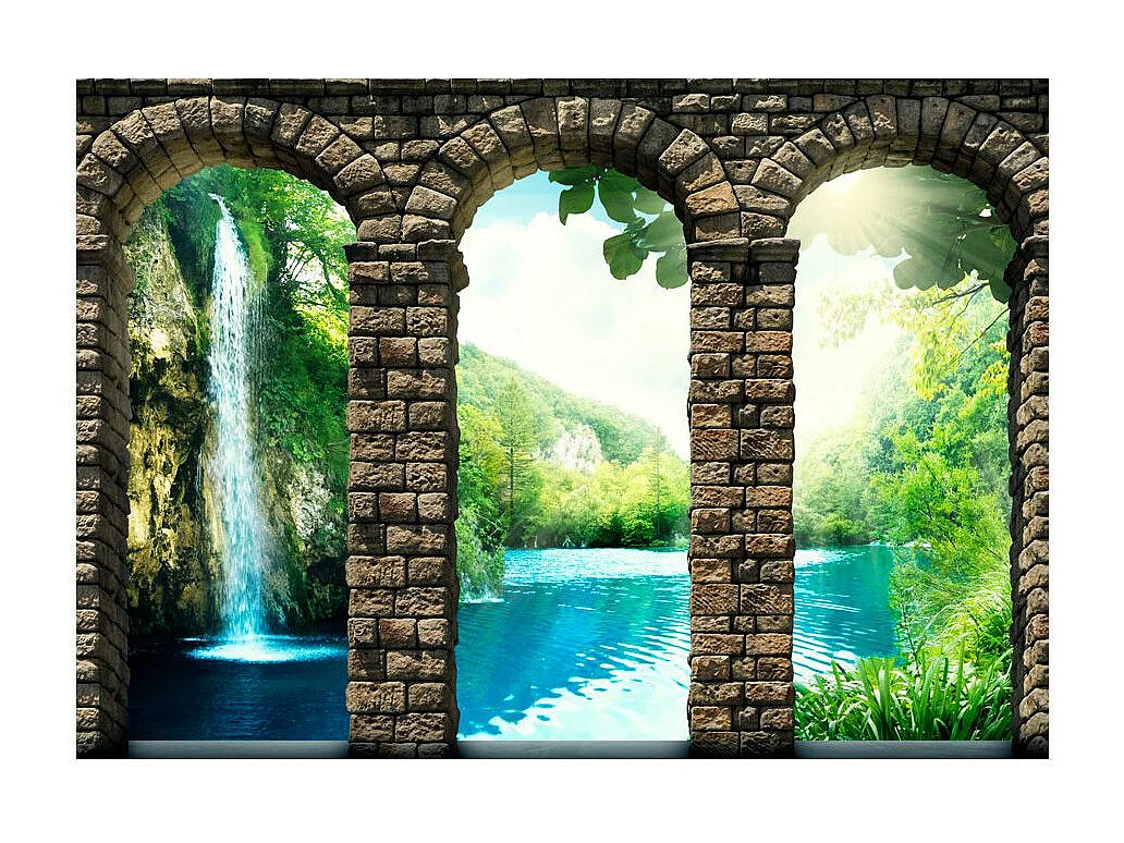 Papier Peint "Mysterious Waterfall" 70 x 100 cm