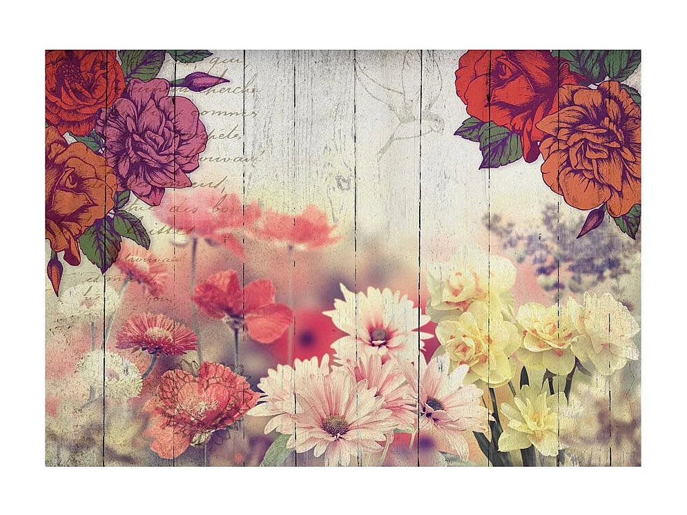 Papier Peint "Vintage Flowers" 210 x 300 cm