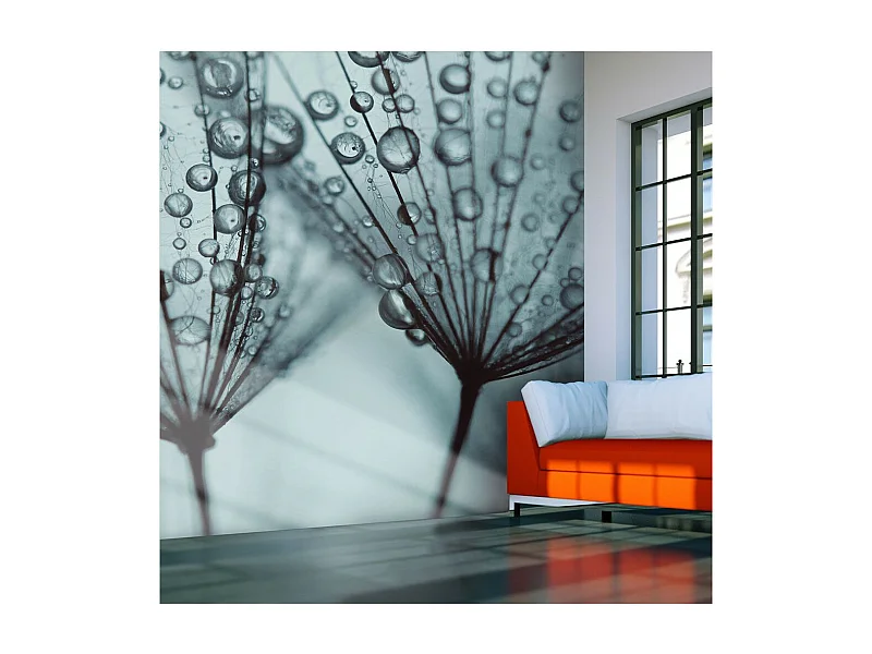 Papier Peint "Pissenlit Bleu Turquoise" 154 x 200 cm