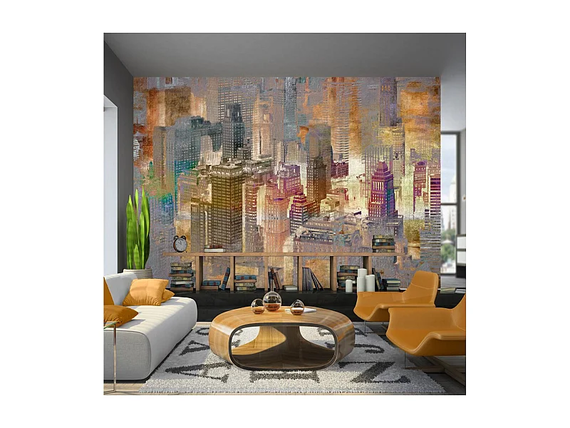 Papier Peint "City ??in the Mist" 70 x 100 cm