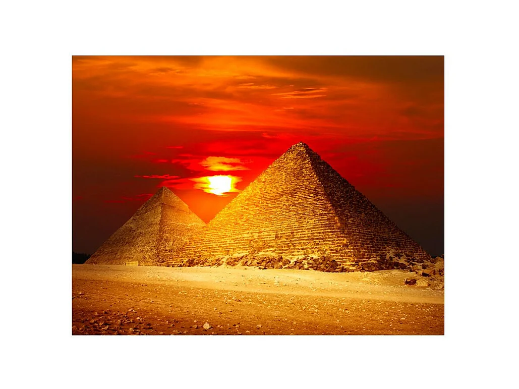 Papier Peint "La Nécropole de Gizeh Coucher de Soleil" 231 x 300 cm