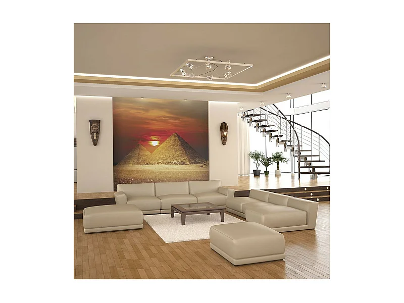 Papier Peint "La Nécropole de Gizeh Coucher de Soleil" 231 x 300 cm