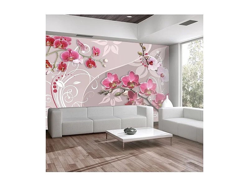 Papier Peint "Flight of Pink Orchids" 105 x 150 cm