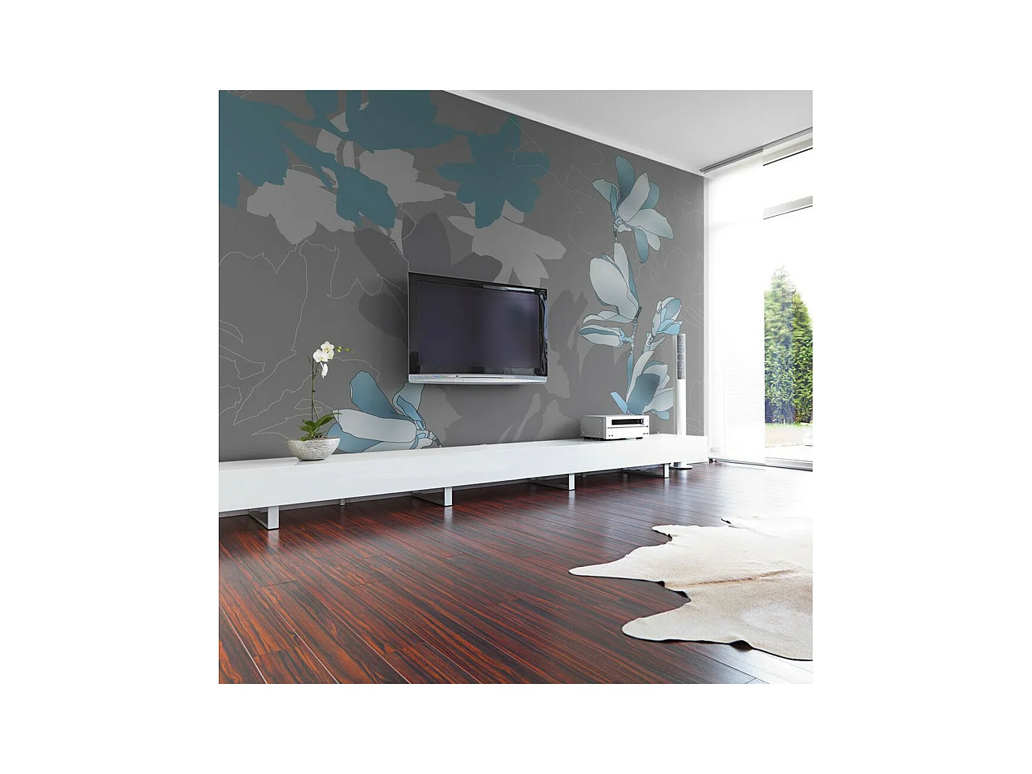 Papier Peint "Magnolias Bleus" 154 x 200 cm