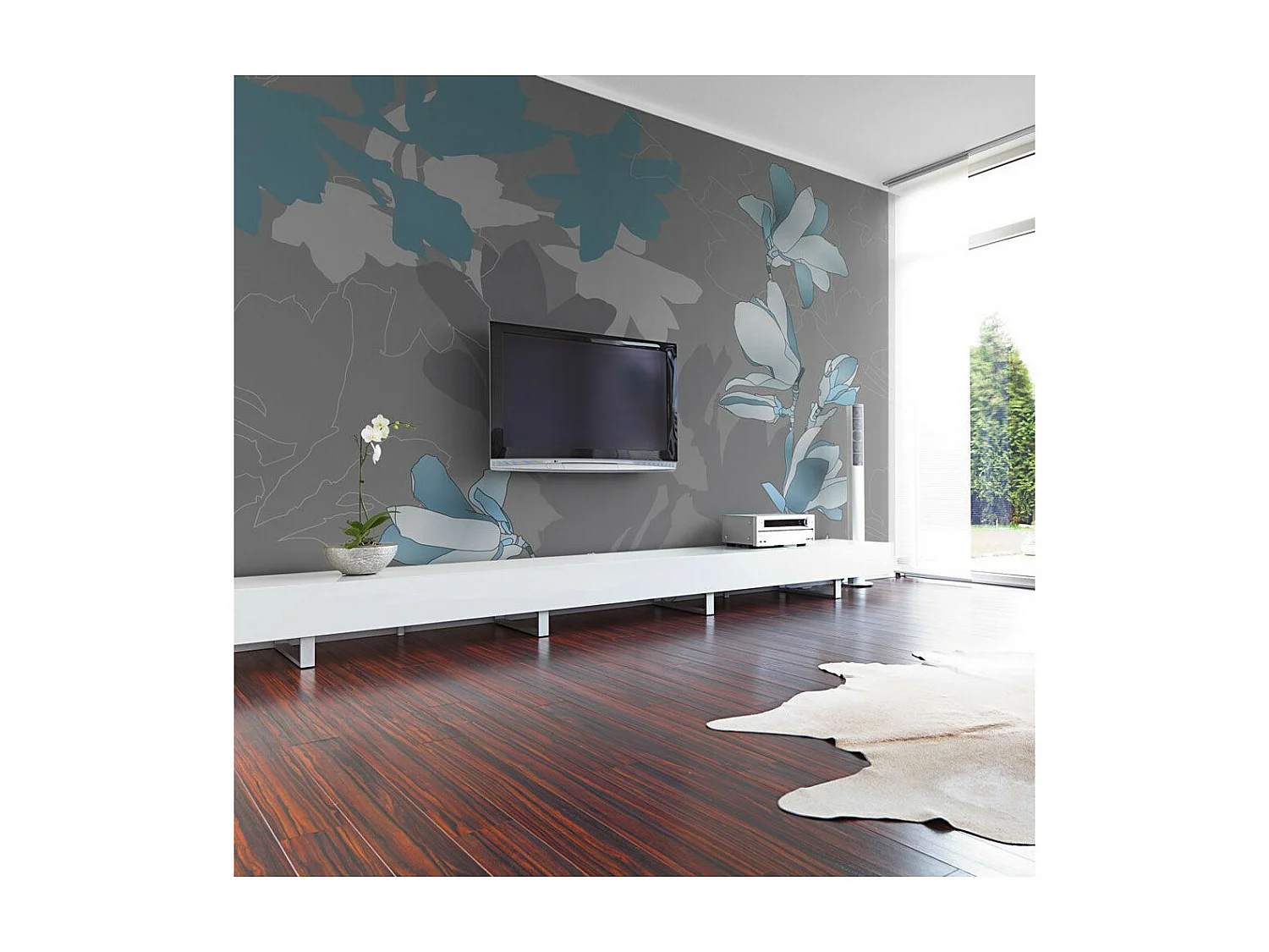 Papier Peint "Magnolias Bleus" 154 x 200 cm