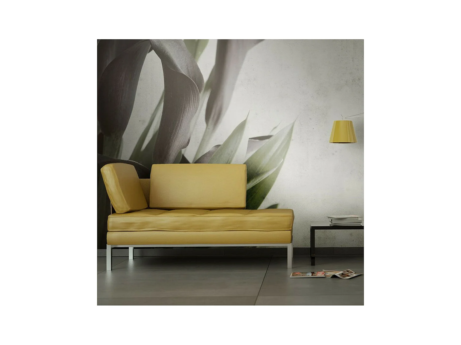 Papier Peint "Fleurs Calla Violet Foncé Vintage" 270 x 350 cm