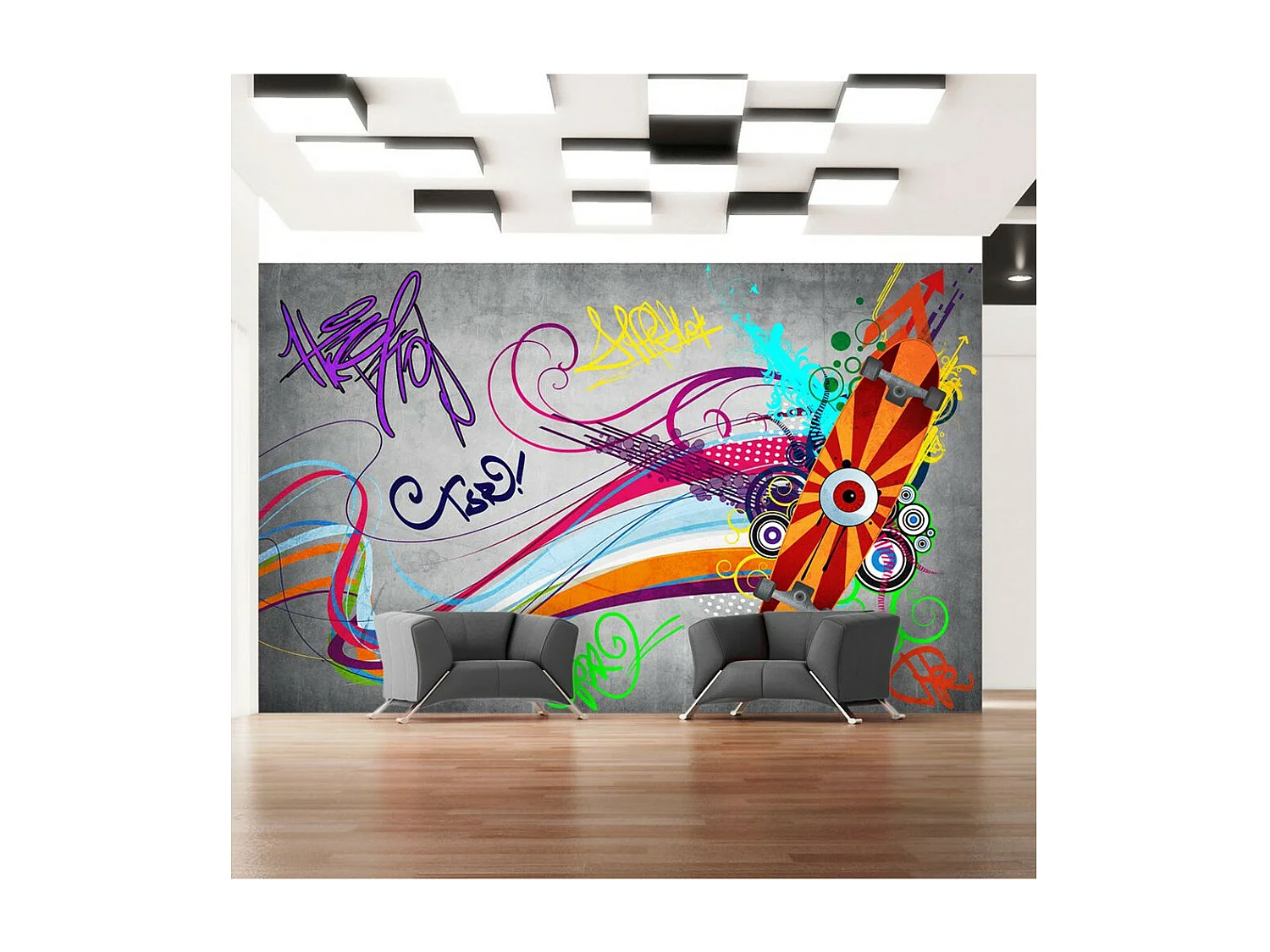 Papier Peint "Skateboard" 210 x 300 cm