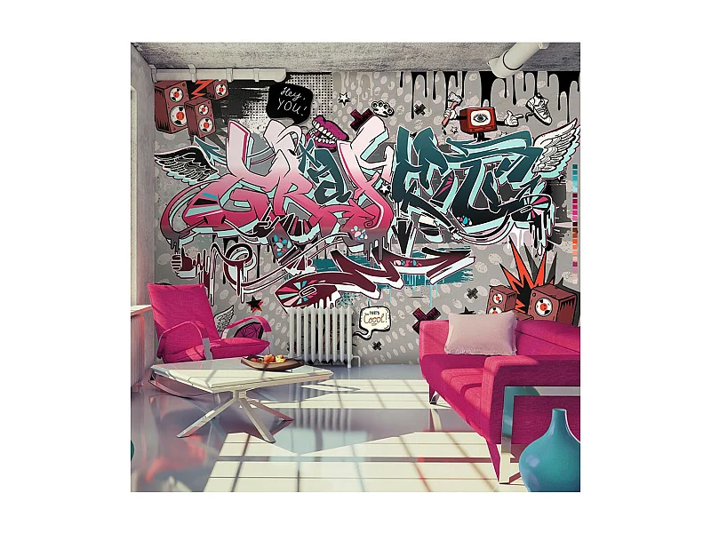 Papier Peint "Graffiti : Hey You!" 70 x 100 cm