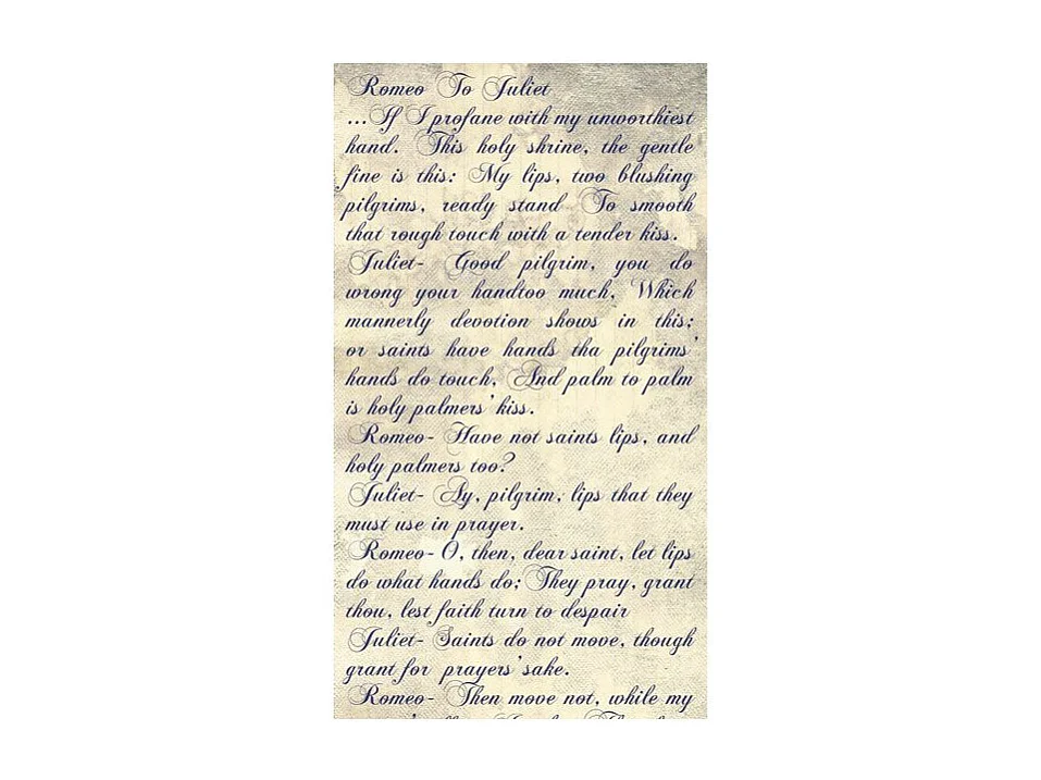 Papier Peint "Verses of Love Romeo & Juliet" 50x1000cm