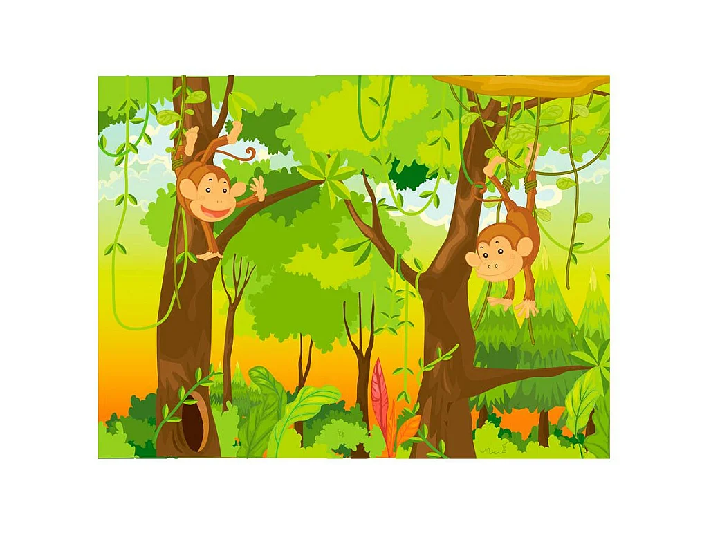 Papier Peint "Jungle Singes" 193 x 250 cm