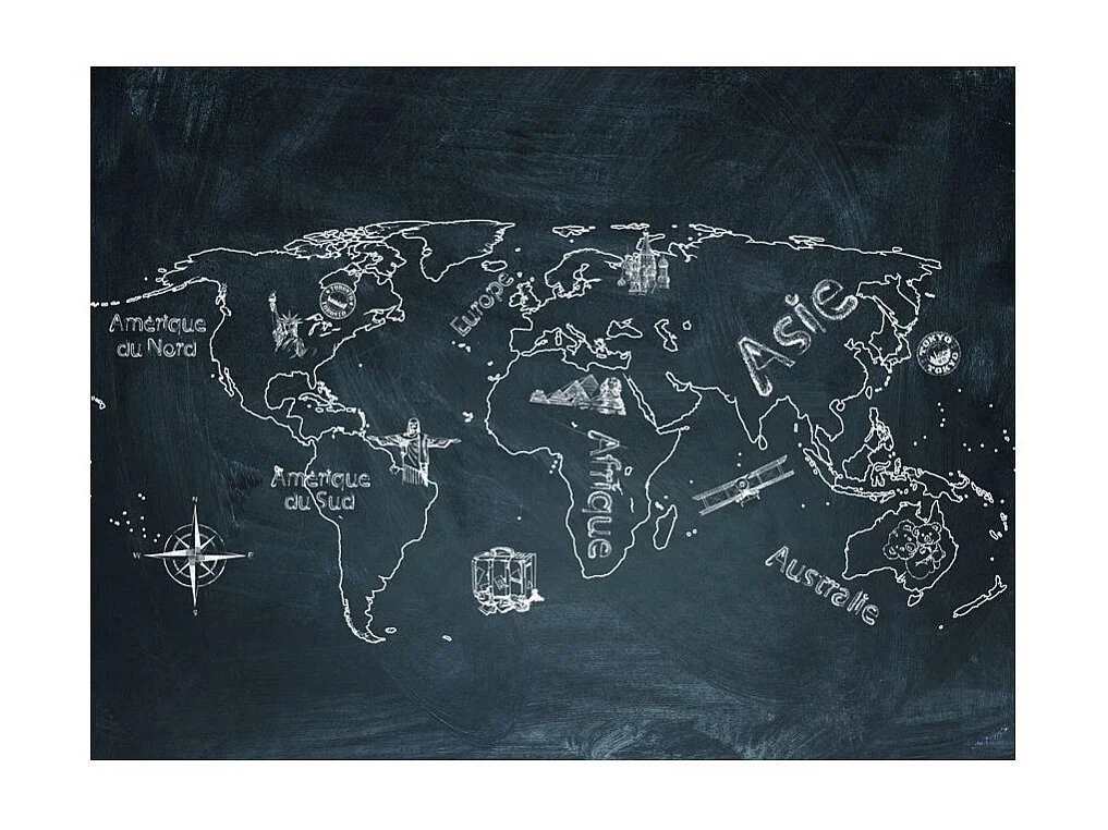 Papier Peint "Small Travel. Large Travel en Français" 231 x 300 cm