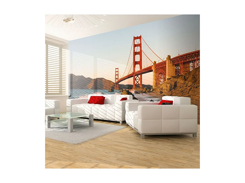 Papier Peint "Pont du Golden Gate Coucher de Soleil San Francisco" 193 x 250 cm