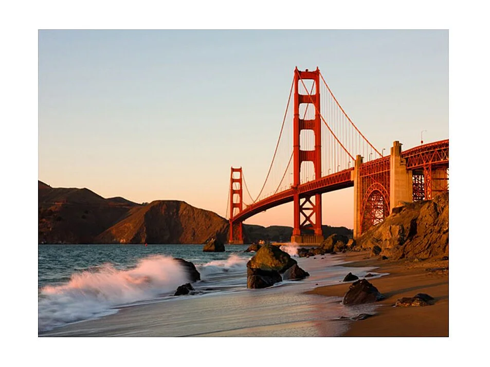 Papier Peint "Pont du Golden Gate Coucher de Soleil San Francisco" 193 x 250 cm
