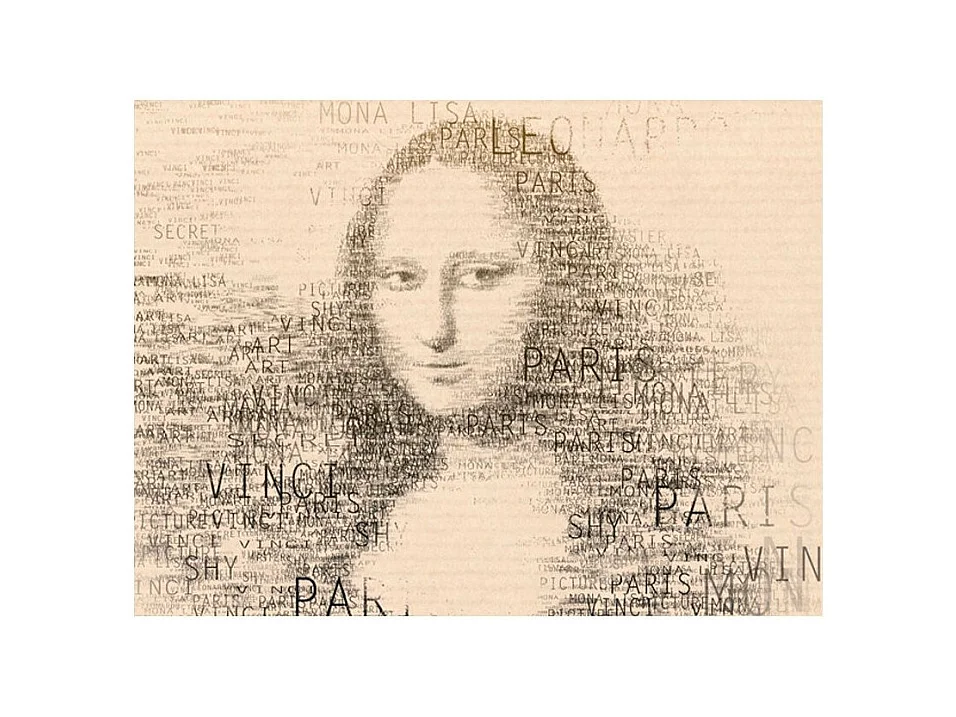 Papier Peint "Mona Lisa : Portrait en Lettres" 270 x 350 cm