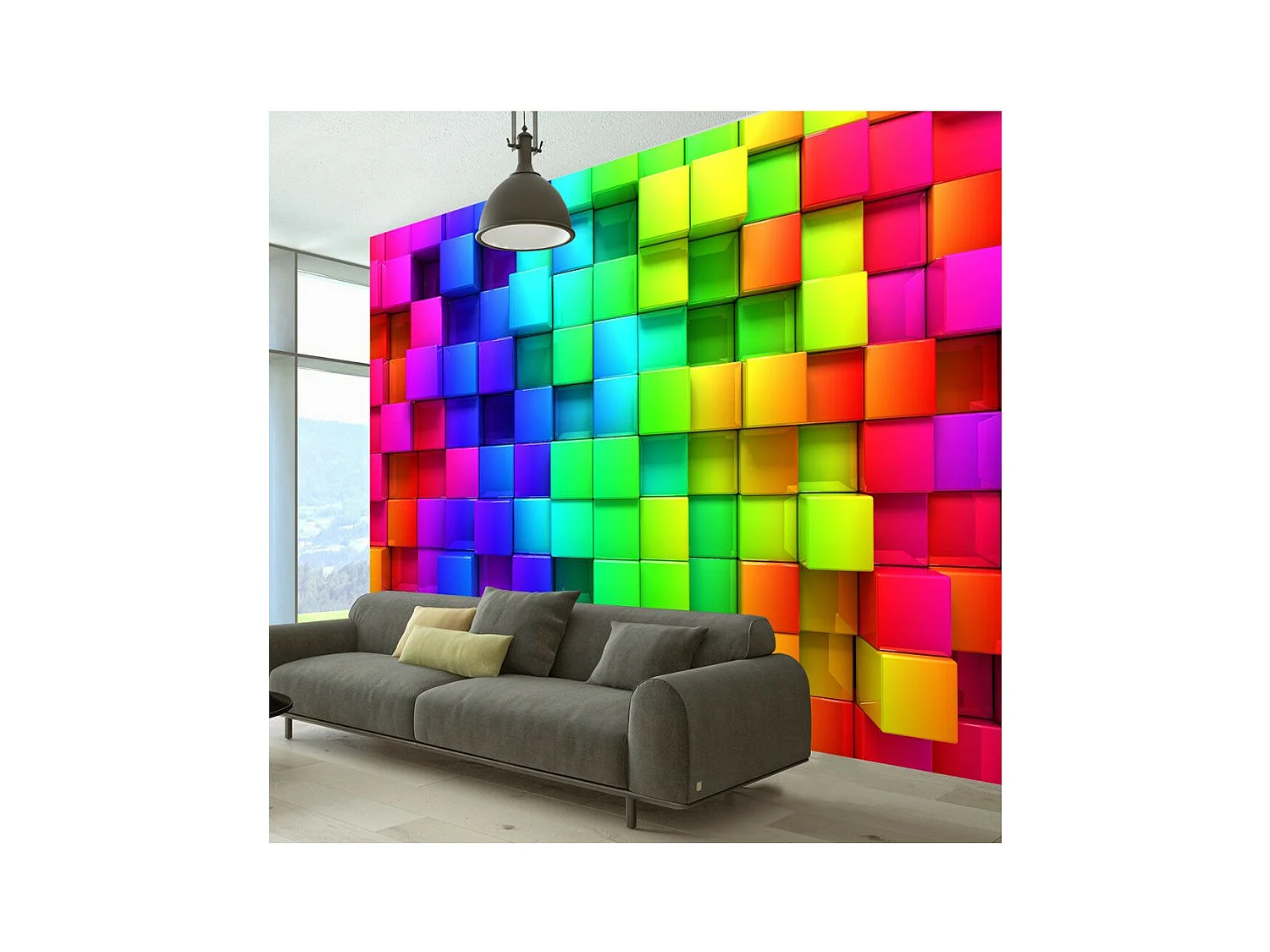 Papier Peint "Colourful Cubes" 245 x 350 cm