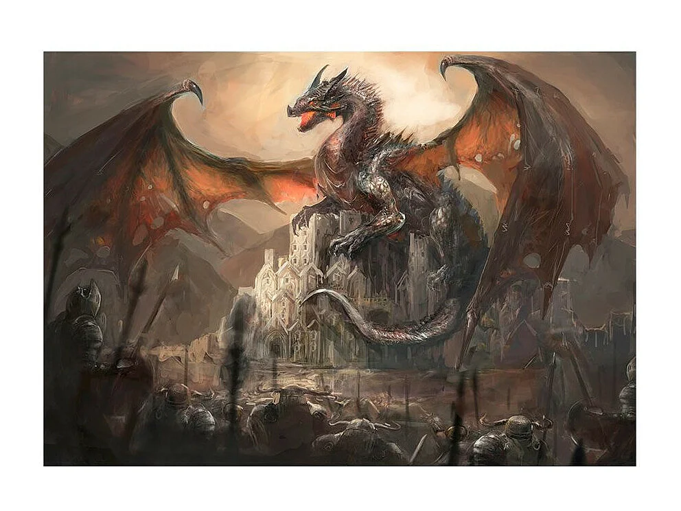 Papier Peint "Dragon Castle" 70 x 100 cm