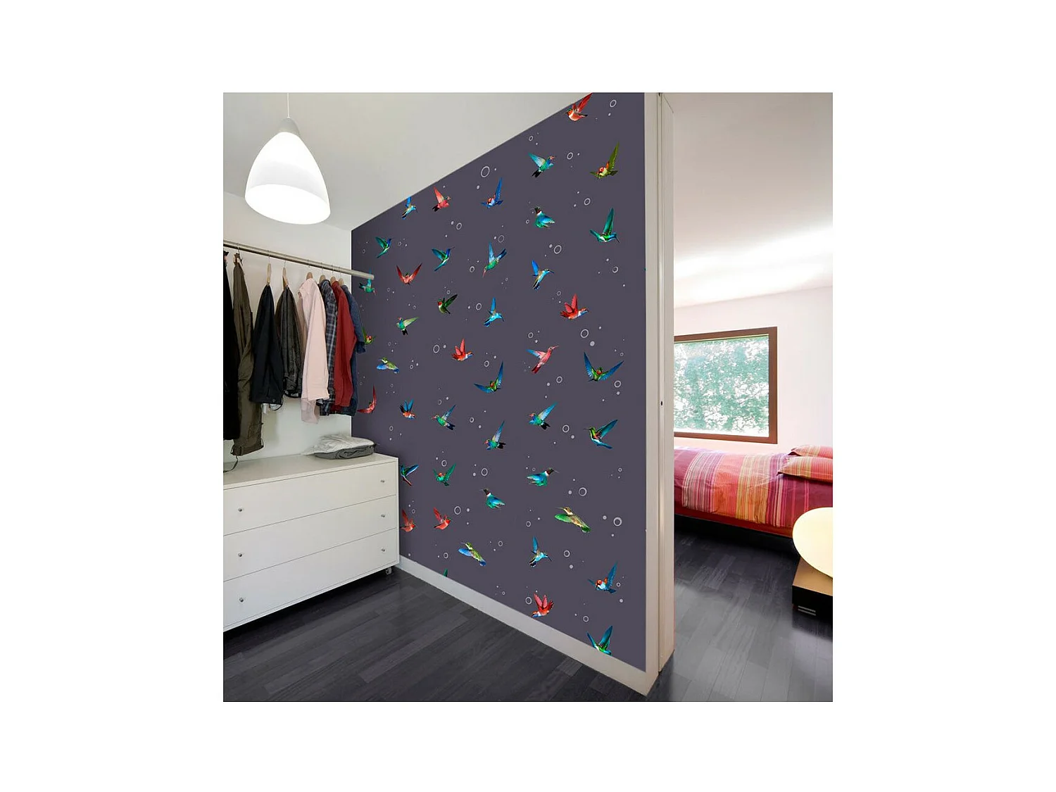 Papier Peint "Flight of Hummingbirds" 50x1000cm