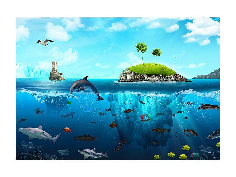 Papier Peint "Royaume Nautique" 175 x 250 cm