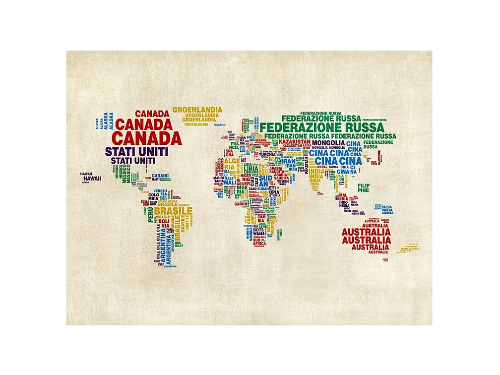 Papier Peint "Carte en Italien" 231 x 300 cm