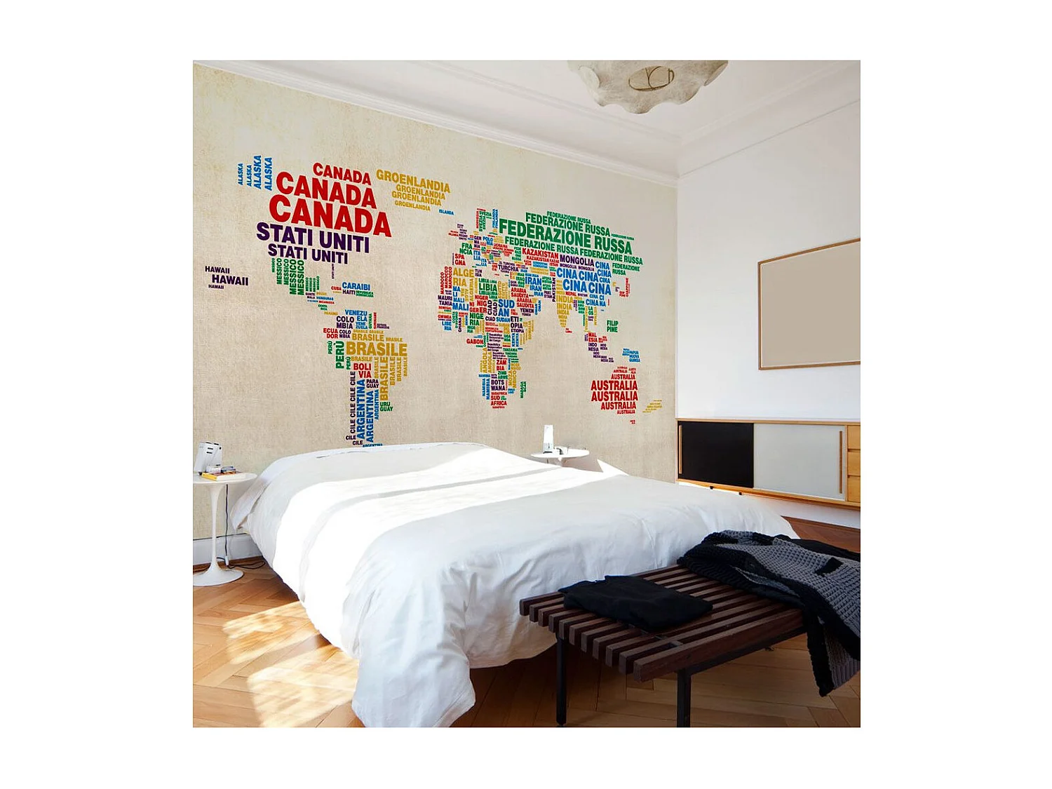 Papier Peint "Carte en Italien" 231 x 300 cm