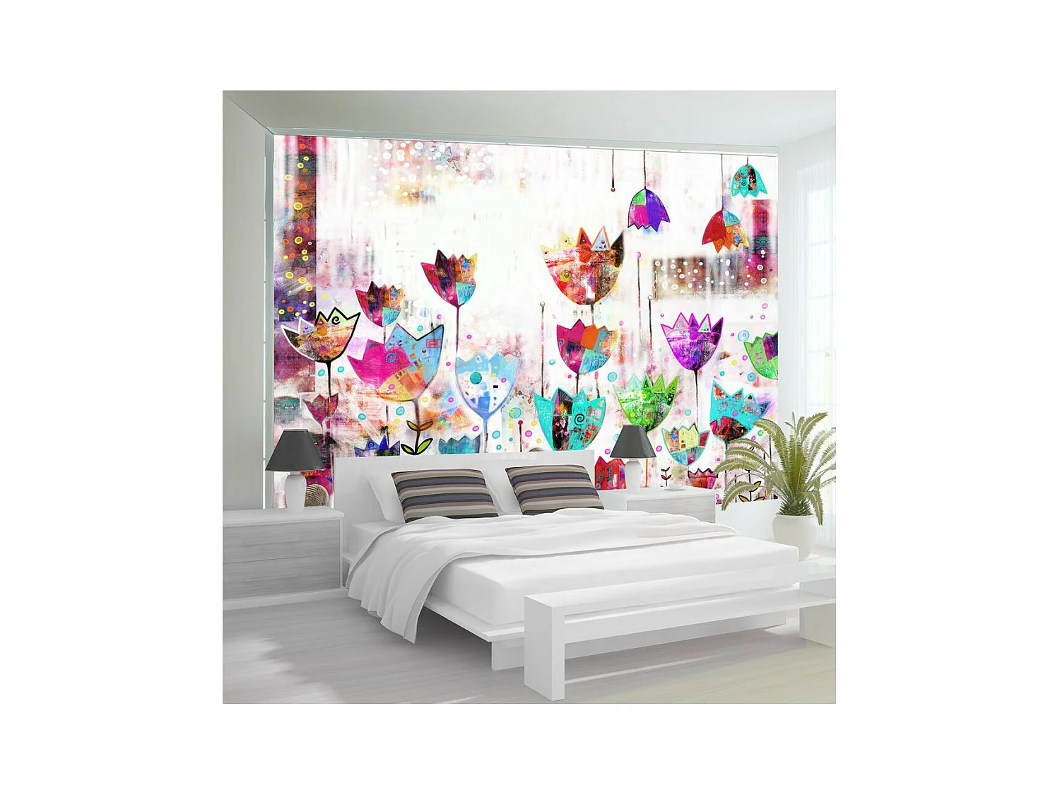 Papier Peint "Colorful Tulips" 210 x 300 cm