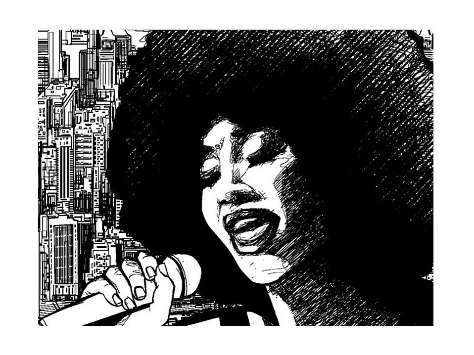 Papier Peint "Chanteuse de Jazz" 270 x 350 cm