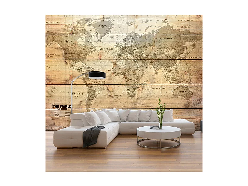 Papier Peint "Map on Boards" 70 x 100 cm