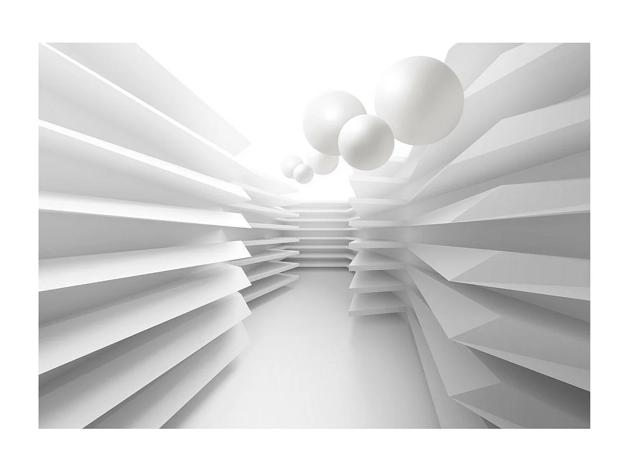 Papier Peint "White Maze" 105 x 150 cm