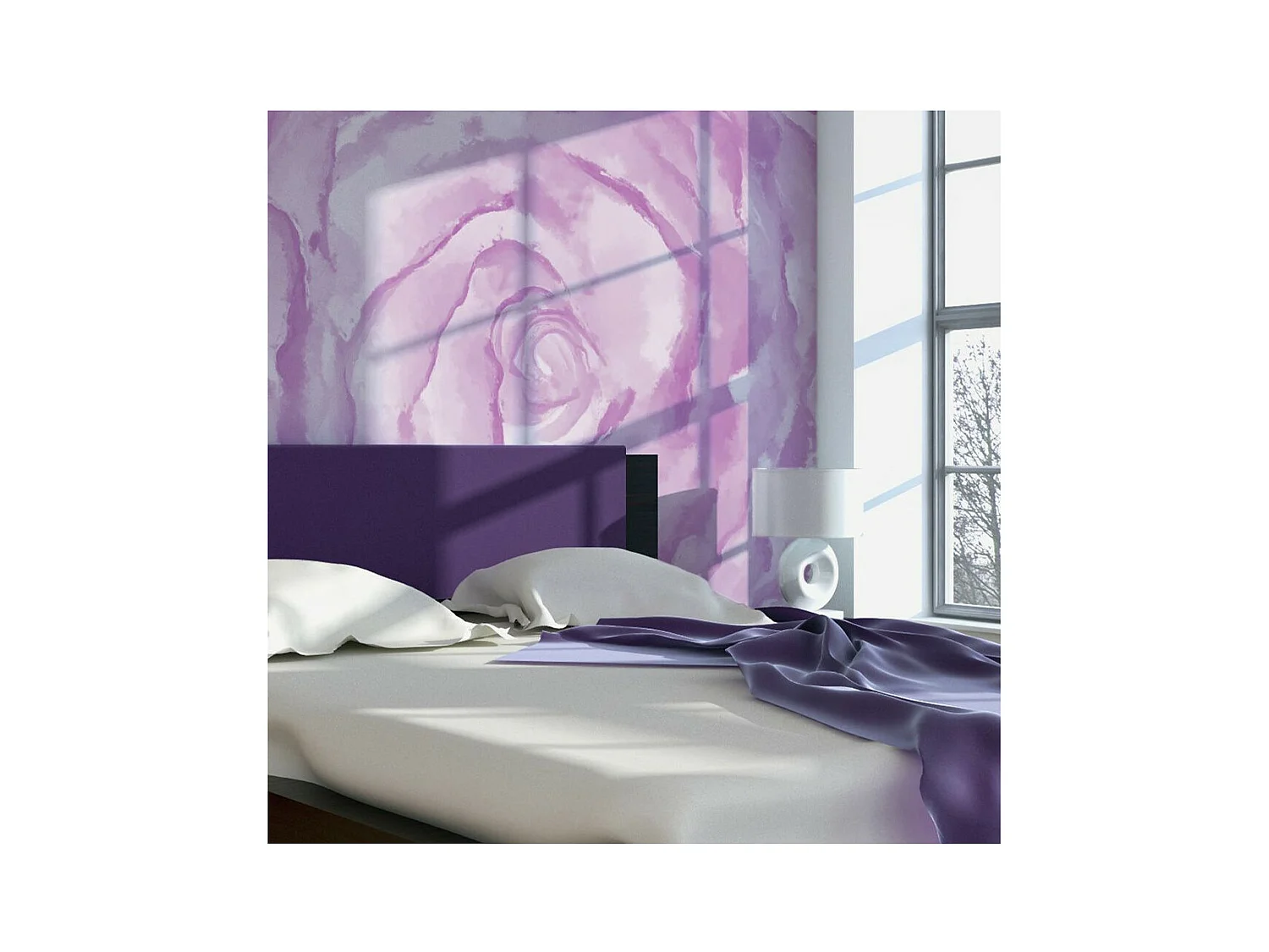 Papier Peint "Fleur Rose Rose II" 193 x 250 cm