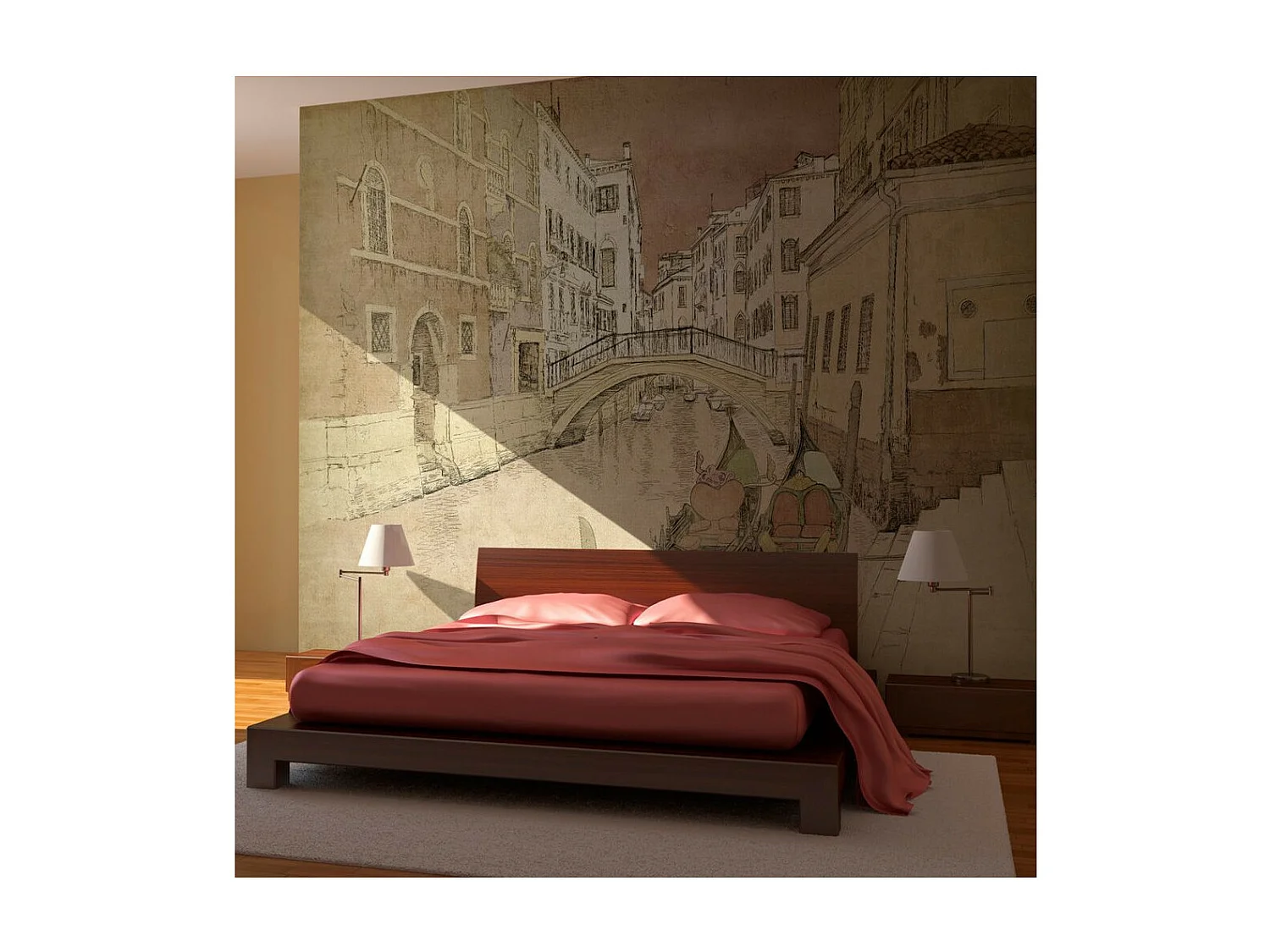 Papier Peint "Gondolas in Venice" 154 x 200 cm