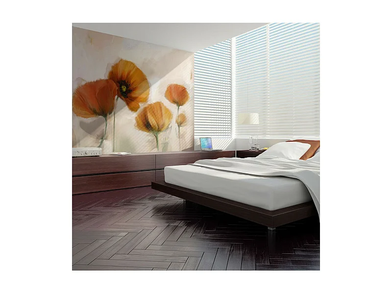 Papier Peint "Coquelicots Vintage" 193 x 250 cm