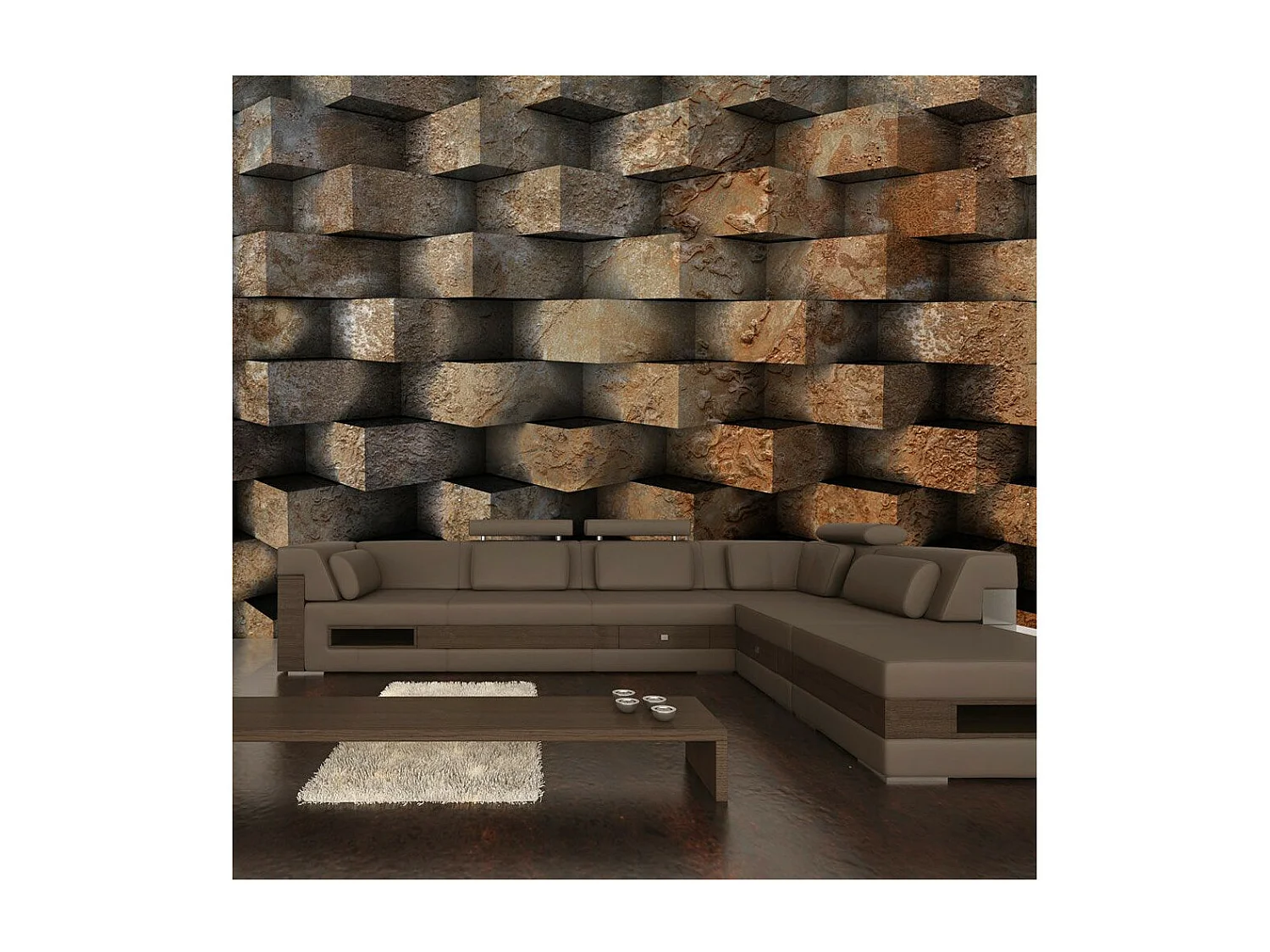 Papier Peint "Entrelacs de Brique" 140 x 200 cm