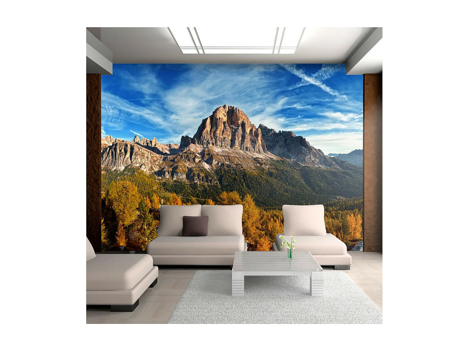 Papier Peint "Vue Merveilleuse sur Les Dolomites" 193 x 250 cm